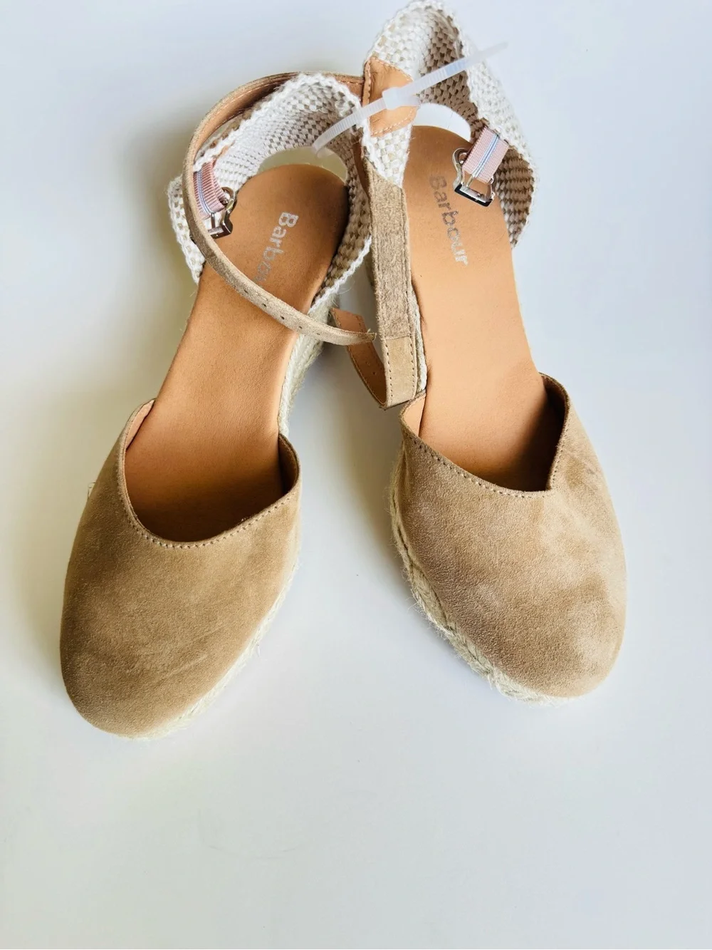 Barbour Beige Suede Espadrille Slingback
